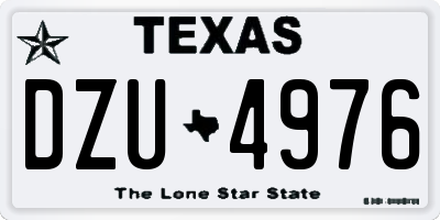TX license plate DZU4976