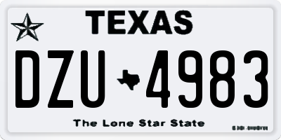 TX license plate DZU4983