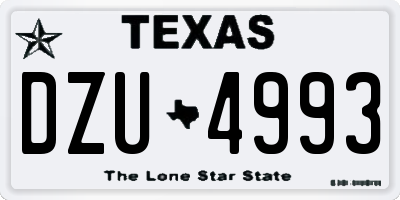 TX license plate DZU4993