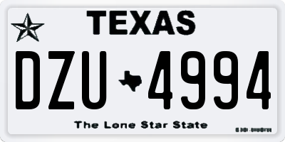 TX license plate DZU4994