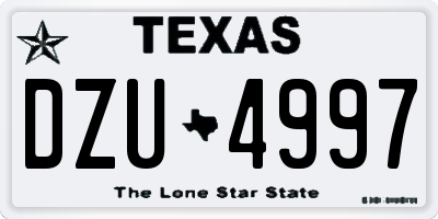 TX license plate DZU4997