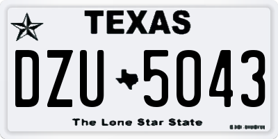 TX license plate DZU5043
