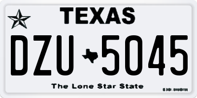 TX license plate DZU5045