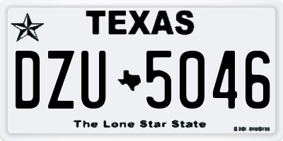 TX license plate DZU5046