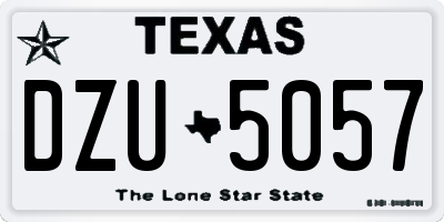 TX license plate DZU5057