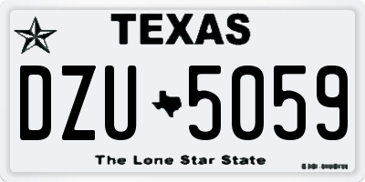 TX license plate DZU5059