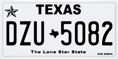 TX license plate DZU5082