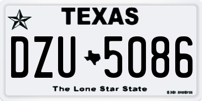 TX license plate DZU5086