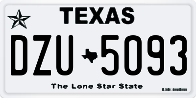 TX license plate DZU5093