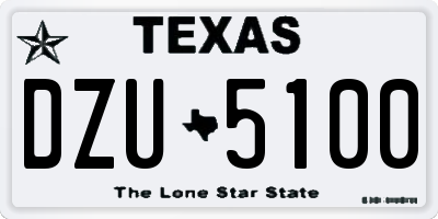 TX license plate DZU5100