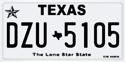 TX license plate DZU5105