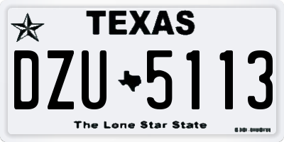 TX license plate DZU5113