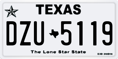 TX license plate DZU5119
