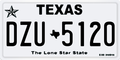 TX license plate DZU5120