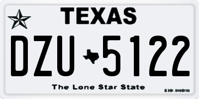 TX license plate DZU5122