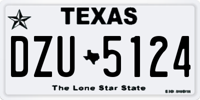TX license plate DZU5124