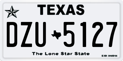 TX license plate DZU5127