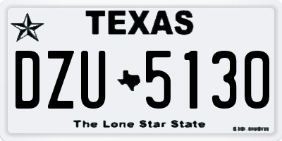 TX license plate DZU5130