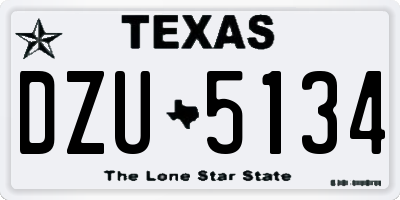 TX license plate DZU5134