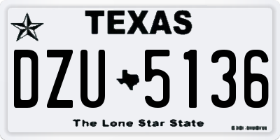 TX license plate DZU5136