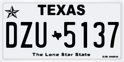 TX license plate DZU5137