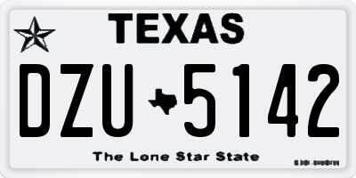 TX license plate DZU5142