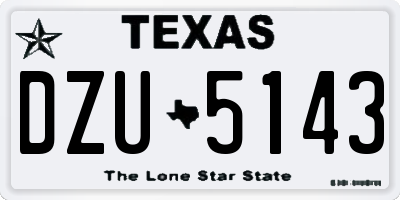 TX license plate DZU5143