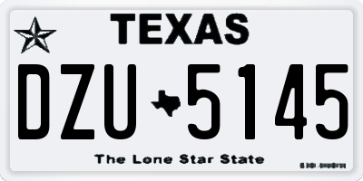TX license plate DZU5145
