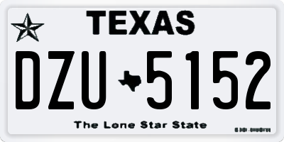 TX license plate DZU5152