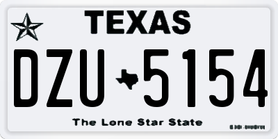 TX license plate DZU5154