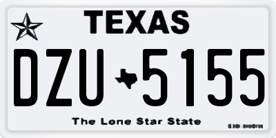 TX license plate DZU5155