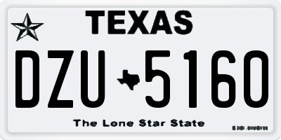 TX license plate DZU5160