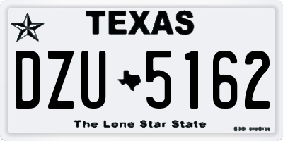 TX license plate DZU5162