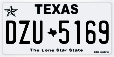 TX license plate DZU5169