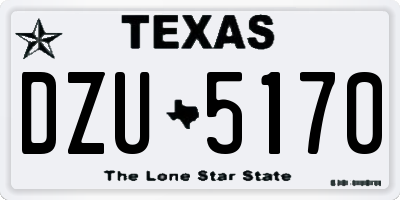 TX license plate DZU5170