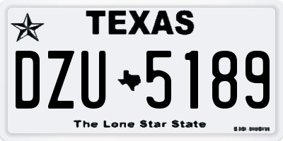 TX license plate DZU5189