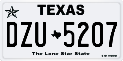 TX license plate DZU5207