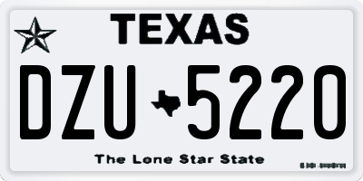 TX license plate DZU5220