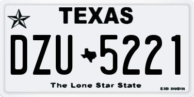 TX license plate DZU5221