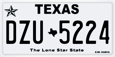 TX license plate DZU5224