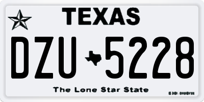 TX license plate DZU5228