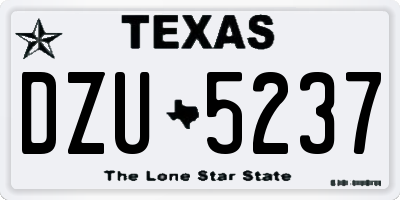 TX license plate DZU5237