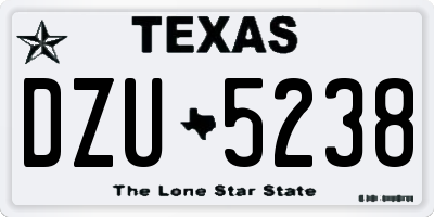 TX license plate DZU5238