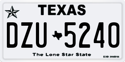TX license plate DZU5240