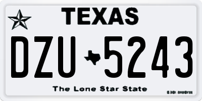 TX license plate DZU5243