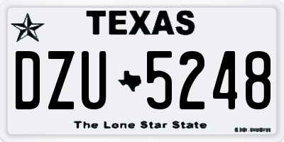 TX license plate DZU5248