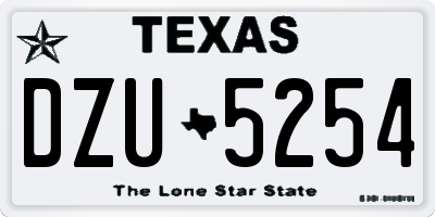 TX license plate DZU5254