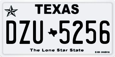 TX license plate DZU5256