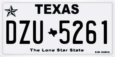 TX license plate DZU5261