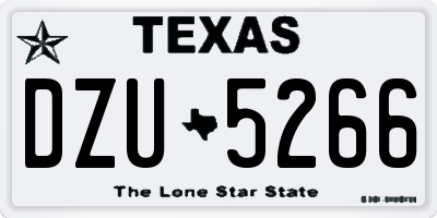 TX license plate DZU5266
